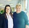 Andrea Nogva sammen med Høyreleder Erna Solberg.