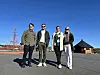 Mathias Solli, Vebjørn Gårseth, Lene Reppen Grydeland og Emilie Græsli fikk oppleve Leka i et fantastisk vårvær.