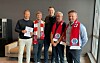 Glad gjeng som har signert ny samarbeidsavtale som gjør Sinkaberg til Generalpartner til Kolstad Håndball fram til sommeren 2027. Fra venstre: Vegard Selven, John-Ove Sinkaberg, Jostein Sivertsen, Finn Wilhelm Sinkaberg og Svein-Gustav Sinkaberg.