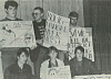 Støtt oss! Sier Alf Harald Johnsen, Henrik Pettersen, Artur Kjærstad, Tore Henning Duun, Margareth Gafour og Harald Buvik. De var seks av ti fra elevrådet som ledet «Aksjon hybelhus».