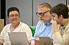 Kommunestyret - her ved Mariann Oddvik, Jan Rune Sæbø og Bendik Emilsen - diskuterte anskaffelse av ny elektronisk pasientjournal.