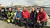 En fornøyd gjeng etter endt strandrydding. Fra venstre John Einar Løkkhaug fra OMS, frivillig Agnar Holandsjø, Carl Pedersen fra Hold Norge Rent, Frode Setran fra Nærøysund kommune og Daniel Tjønn Thingvoll fra Hold Norge Rent.