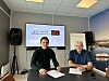 Ola Krystad og Brynjar Karlsen ved signering av intensjonsavtalen.
