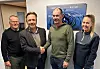 Fra venstre: Hallgeir Frøystadvår og Geir Johan Bakke fra Frøystad AS, Reidar Kvam og Karen Kvam fra Reidars Fiskeutstyr.