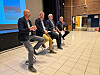 Prosjektleder Arne Bangstad, ordfører Amund Hellesø, kommunedirektør Karl-Anton Swensen og Arne Sigurd Antonsen fra Ottersøy og omegn pensjonistforening svarte på spørsmål fra publikum.