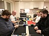 Hallvard Saugestad, Stein Laumo, Arnulf Bøkestad og Trym Andre Eilertsen spiller Magic of Gathering.