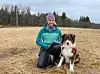 Blide og fornøyde etter treningsrunde i marka: Hanne Morken og aussien Snute.