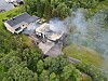 Dronebilde viser den overtente garasjen på Eidshaug.