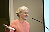 Catrine Gangstø fortalte kommunestyret at Peacepainting samme dag sendte en EØS-søknad sammen med samarbeidspartnere i Romania, samtidig som stiftelsen bygger nye internasjonale nettverk.