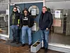 Tor Morten Rosenvinge, Jarle Kvam og Terje Toftesund fra RBK-supportere Ytre Namdal håper de som har gjort hærverket melder seg for å skvære opp.