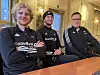 RBK-spillere gjestet Kolvereid: Edvard Tagseth, Erlend Reitan og salgs- og markedssjef Stian Maursund.