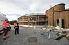 Driftsansvarlig vann og avløp Wiggo Johansen og enhetsleder kommunalteknikk Kurt Kristiansen i Nærøysund kommune gleder seg over at det nye høydebassenget snart kan tas i bruk.
