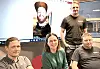 Kim Rune Bøe, Ola Nordahl og Morten Øyahals fra Navis Maritime, sammen med leder Turid Anita Hatling Finne og nestleder Geir Vidar Nubdal (med på skjerm) fra Njord E-sport inviterer til bedriftsliga i CS2.