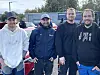 Fra venstre: Marius Hartviksen, Paul Johansen, Joachim Løvseth og Kim Skogstad. Alle stilte ut bil under Cars & Coffee i Rørvik.
