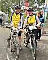 Frode Næsvold og datteren Mathilde er fornøyde med gjennomført ritt.