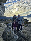 Serhii Borysenko sammen med kona Liudmyla, sønnen Hlieb og datteren Kseniia.