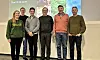 Prosjektleder Håkon Nokhart og styremedlem Bjørn Ola Holm i Rørvik Biogass, flankert av styremedlem Camilla Strøm Johansen i Trøndelag bondelag (fra venstre), leder Sivert Horseng Johansen i Nærøysund bondelag, styreleder Lars Petter Bartnes i Beitstadfjord Sisu og FoU-koordinator Ragnar Sæternes i Sinkaberg, fotografert under informasjonsmøtet som ble holdt på Val denne uka.