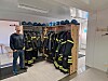 Her er det nye omkledningsrommet med røykdykkerutstyr.