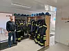 Her er det nye omkledningsrommet med røykdykkerutstyr.