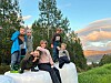 Noah Strand, Luis Albornoz Dolmen, Elliot Holum Øvereng, Celina Eiternes, Reodor Toftesund Nygård og Elias Strand var svært fornøyd med markeringa av Friluftslivets uke.