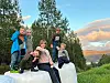 Noah Strand, Luis Albornoz Dolmen, Elliot Holum Øvereng, Celina Eiternes, Reodor Toftesund Nygård og Elias Strand var svært fornøyd med markeringa av Friluftslivets uke.