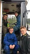 Øverst fra venstre: Jens Petter Holand og Christian Thorsen. Nederst fra venstre: Olav Sørhaug og Kim Sander Nilsen. Alle fire har kvalifisert seg til landsfinale for juniorer i bilcross.