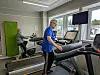 Sigrun Holm og Karin Heide i gang med dagens trening.
