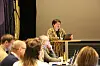 Mariann Oddvik (Ap) la fram budsjettforslaget på vegne av Arbeiderpartiet, Fremskrittspartiet, Kristelig Folkeparti, Venstre og Høyre.