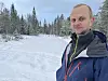 Prosjektleder Frode Setran ved starten på veien til Galtneset.