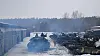 Redaksjonelt bilde fra Ukraina som viser tanks på treningsfelt.