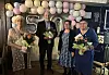 Liv Brevik, Egil Helstad og Liv Dahlberg (t.h.) ble hedret for langvarig engasjement for Terråk pensjonistforening. Britt Helstad delte ut hederen.