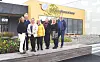 Ønsker velkommen til Arbeidslivsmesse. Fra venstre: Monika Hansvik (InnovArena/Ungt Entreprenørskap), Jonas Williksen (Namdalskysten næringsforening), Kari Anne Risvik Strand (rådgiver Rørvik skole), Hilde Strøm (rådgiver grunnskolene i Nærøysund), Line Bakke Fjær (avdelingsleder studiespesialisering YNVS), Anita Frelsøy (rektor YNVS) og Lars Fredrik Mørch (Namdalskysten næringsforening).