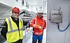 Ole A. Lund (Lilleborg) og Eskil Laukvik (SinkabergHansen) ved noe av vaskeanlegget Lilleborg har levert.