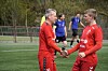 Halvard valø (t.v.) fikk sin debut for Rørvik A-lag i helgens kamp mot Verdal. Her sammen med Kasper Engesvik.