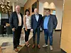 Torbjørn Skei, adm.dir. Coop Midt-Norge; Marit Dille, daglig leder Coop Kolvereid; Bjørn Vik-Mo, viseadm.dir. Coop Midt-Norge og Odd-Steinar Olsen, styreleder Coop Kolvereid.