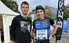 Ola Krystad var godt fornøyd med resultatet i Berlin. Her sammen med kompisen Jacob Meland fra Lovund.