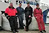 Odd Kristian Myhre, Olav Myhre, Gustav Horseng Johansen og Sigurd Antonsen Hansen utgjør mannskapet på de to fartøyen 'Havblomst' og 'Hav'.