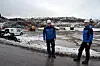 Knut Lilleby og Petter Giskås er begge spente på det nye bygget som skal stå ferdig i oktober.