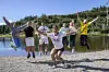 Marit Bjørgen og barna er klare for skolejoggen 23. september.