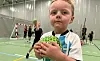 Sverre (3) er for liten til å spille på lag ennå, men var veldig ivrig i tjenesten.