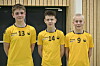 Noah Lilleby (13), Leander Kristiansen (14) og Cornelius Øren (9) fra Kolvereid G13 etter søndagens hjemmekamp. Spillerne forteller at laget trives godt sammen, og trekker fram lagspill og godt samhold som noe av det beste med å være en del av laget.