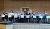 Fra venstre: Fredrik Østvang Duna(R), Andrea Nogva(H), Petter Stevik(KRF), Ann Kristin Avdem Grande(SV), Amund Hellesø(AP), Anette Laugen(SP), Andreas Lauritz Sørensen(FRP) og Bjørn Ola Holm(V).