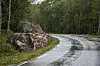 Fylkesvei 802 etter avkjøringen på Kjelleidet mot Hollup har stått uferdig i lang tid.