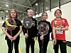 Thea Lauten, Ingrid Rosenvinge, Alma Lauritzen og Linnea Blavik synes badminton er kjempeartig.