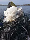 Pakkebånd var noe av det Fritjof fant mest av under sin private ryddeaksjon.