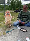 Både Rosie og Stig Rødhyll gledet seg over å møtes igjen.