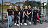 Her er seks av de tretten i Rørviktroppen med den spesialdesignet t-skjorten for anledningen. Fra venstre Sara Hanssen, Hannah Johansen, Mari Holberg, Sofie Bergh Johansen, Elise Bergh Johansen, og helt til høyre leder Kari Anne Risvik Strand.