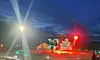 SAR Heidrun-helikopteret ved sykehuset i Sandnessjøen ved en tidligere anledning.