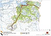 Kart som markerer strekningene i driftskontrakt 'Riksveg 9405 Trøndelag sør 2025-2030'.