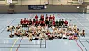 50 unger i sving under årets Rema 1000 Håndballskole i Rørvikhallen.